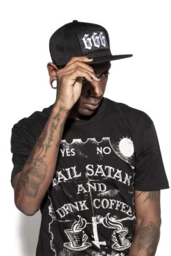 666 - Snapback Hat -Layered Shop 666snap front1