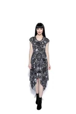 Baroque - Lace-up Back Mesh Dress