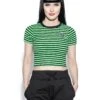 Believe In Yourself - Green Striped Women's Crop Tee -Layered Shop BCC Feb2021 325
