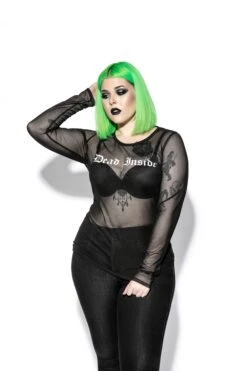 Dead Inside - Mesh Women's Long Sleeve Tee -Layered Shop BCC Feb 2020 58