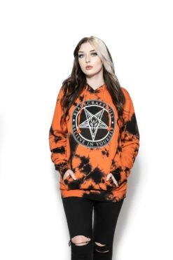 Believe In Yourself - Orange Lightning Dye Hooded Pullover -Layered Shop BCC June2020 83