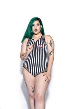 Sinner Stripe Zip One Piece -Layered Shop BCC June 19 43