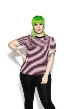 Believe In Yourself - Pink Striped Women's Tee