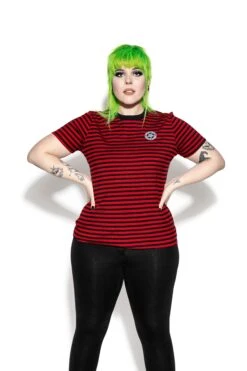 Believe In Yourself - Red Striped Women's Tee