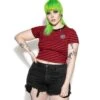 Believe In Yourself - Red Striped Women's Crop Tee -Layered Shop BCC Mar2021 Dre 94