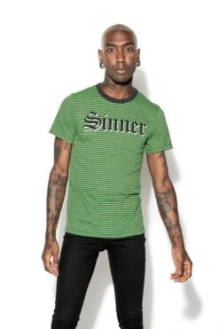 Sinner - Green Striped Tee