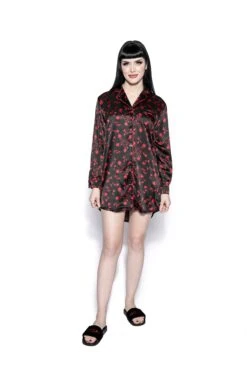 Pentagram Rose - Silky Pajama Dress