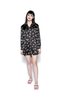 Pastel Death Moth - Silky Pajama Dress