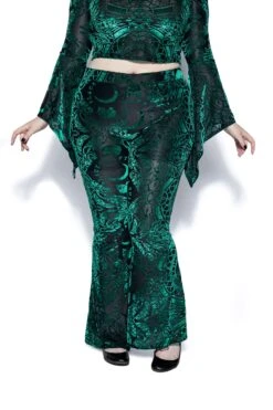 Green Baroque - Velvet Flared Pant -Layered Shop BCC Oct302021 Dre 59