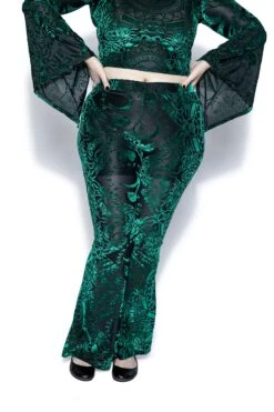 Green Baroque - Velvet Flared Pant -Layered Shop BCC Oct302021 Dre 60