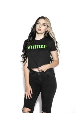 Green Sinner - Flowy Crop Tee -Layered Shop BCC Sept2020 88