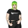Blackcraft Broom Logo - Flowy Crop Tee -Layered Shop Broomstick logo flowy crop mock2