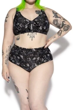 Tropic Gothic High Waisted Bikini Bottom -Layered Shop Dretropicalgoth bottom front1