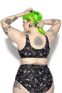 Tropic Gothic Tie Front Bikini Top -Layered Shop Dretropicalgoth top back1