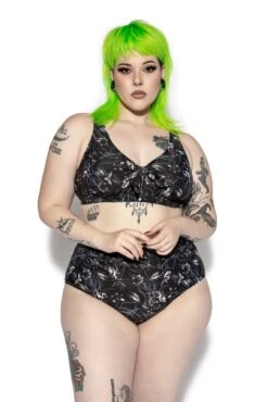Tropic Gothic High Waisted Bikini Bottom -Layered Shop Dretropicalgoth top front1