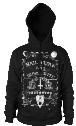 Hail Satan And Drink Coffee - Hooded Pullover Sweater