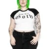 Low Key Goth - Women's Micro Rib Raglan Baby Tee 1 Low Key Goth - Women's Micro Rib Raglan Baby Tee -Layered Shop LowKeyGothTee1