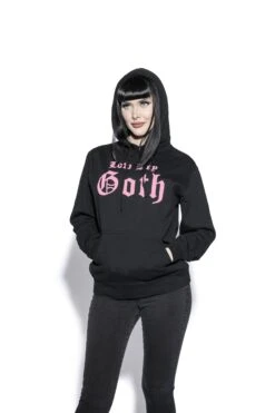 Low Key Goth - Hooded Pullover Sweater -Layered Shop Lowkeygoth mock pinkfix3 2