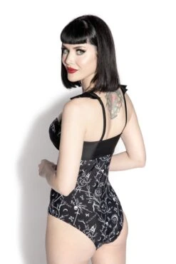 Mavis Demons Print One Piece -Layered Shop demonsbatwing back1