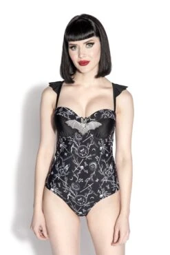 Mavis Demons Print One Piece -Layered Shop demonsbatwing front1