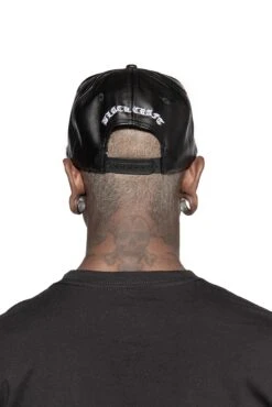 Unholy - Faux Leather Snapback Hat -Layered Shop fauxleathersnap back1