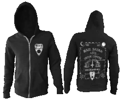Hail Satan And Drink Coffee -Zip Up Hoodie