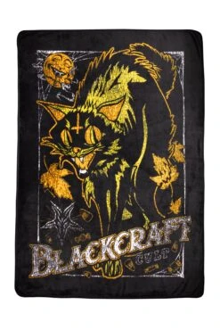 Vintage Halloween Cat - Throw Blanket