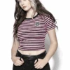 Believe In Yourself - Pink Striped Women's Crop Tee -Layered Shop image 5