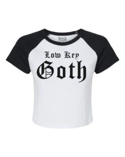 Low Key Goth - Women's Micro Rib Raglan Baby Tee -Layered Shop lowkeygoth crop Baseball