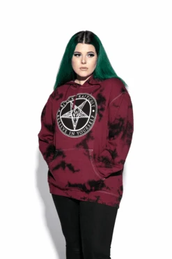 Believe In Yourself - Blood Moon Dye Hooded Pullover -Layered Shop maroon BIYS hoodie Bloodmoon1 mock