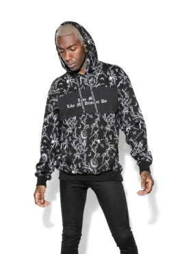 Demons Print - Color Block Hooded Pullover -Layered Shop mock fix 2