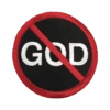 No God - Embroidered Patch -Layered Shop nogodsembpatch