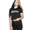 Satan Is My Daddy - Flowy Crop Tee -Layered Shop satanismydaddy croptee mock2