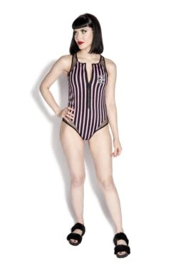 Sinner Pink Stripe One Piece -Layered Shop sinneronepiece front1