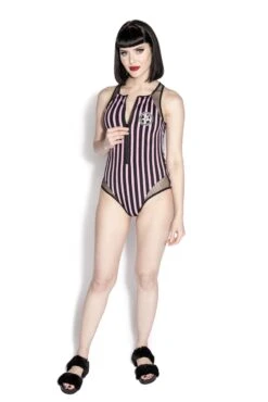 Sinner Pink Stripe One Piece -Layered Shop sinneronepiece front2