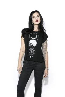Spirits Of The Dead - Flowy Muscle Tee With Rolled Cuff