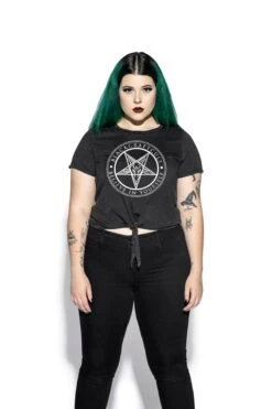 Believe In Yourself - Tie Front Crop Tee -Layered Shop tiefrontcrop BaphBIYS 1