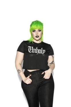 Unholy - Flowy Crop Tee -Layered Shop unholy croptee mock2