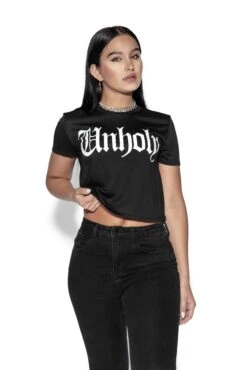 Unholy - Flowy Crop Tee -Layered Shop unholyflowycropfront1